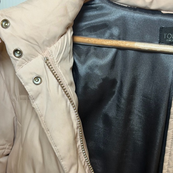 Topshop Beige Cropped Puffer Jacket US 2 | Neutral Fall Winter Coat Streetwear - Picture 5 of 6